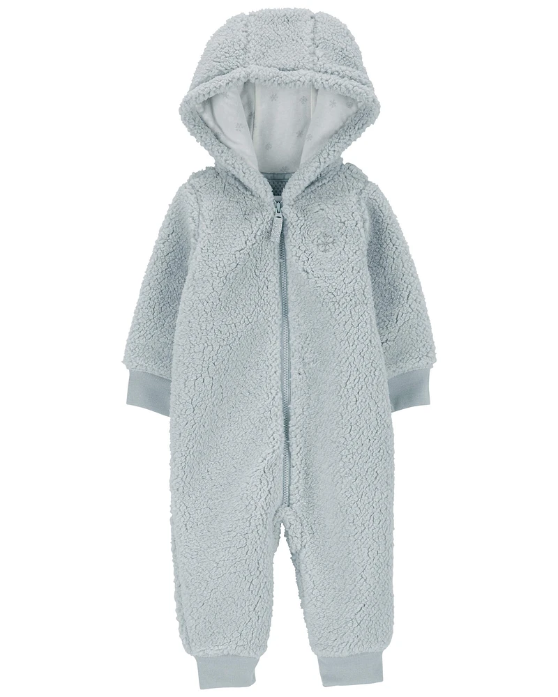 Baby Hooded Fleece Jumpsuit