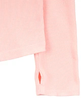 Kid Waffle Knit Long-Sleeve Tee - Pink