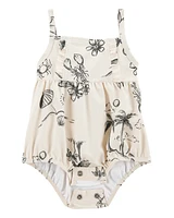 Baby Girl 1-Piece Beach Print Swimsuit