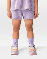Toddler Floral Waffle Knit Shorts - Purple