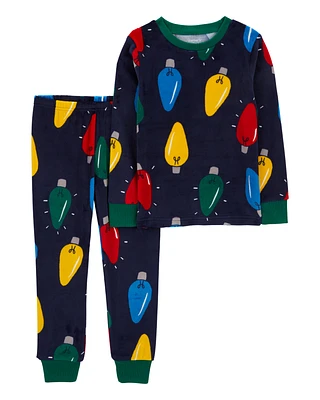 Baby 2-Piece Christmas Lights Velboa Pyjamas