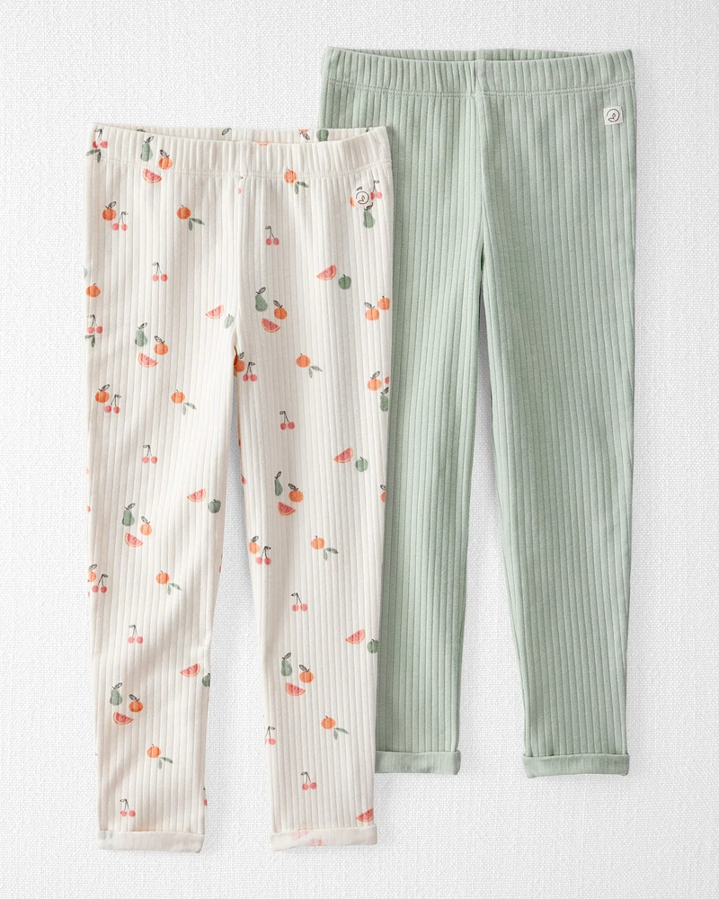 Toddler 2-Pack Organic Cotton Rib Leggings
