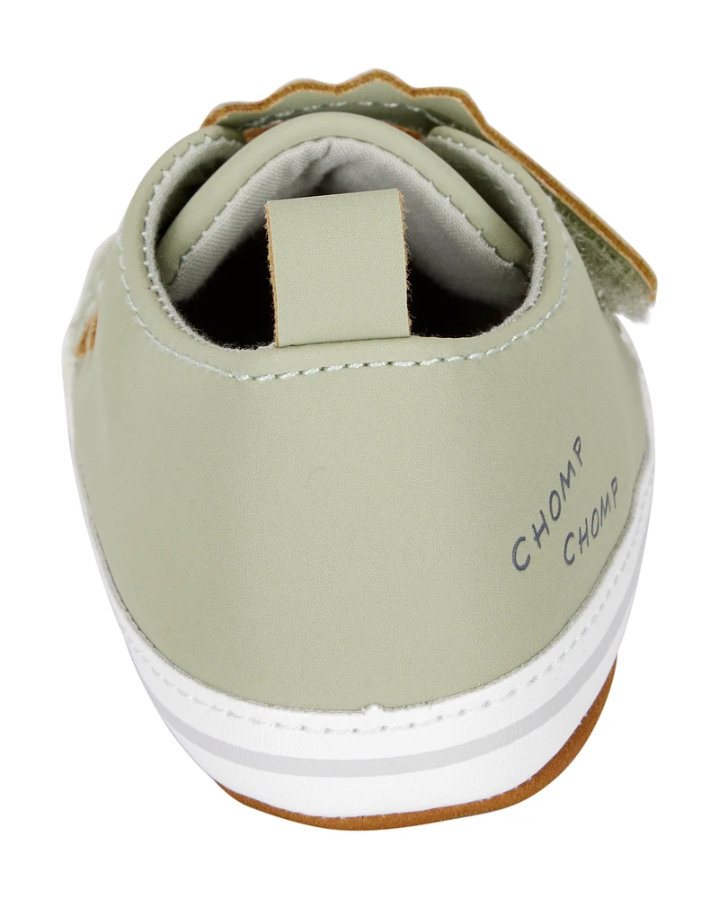 Baby Dinosaur Slip-On Shoes - Olive