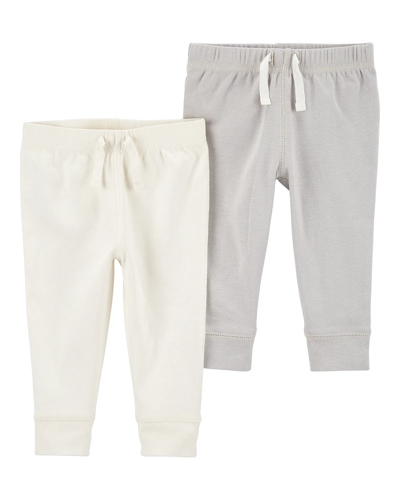 Baby Grey 2-Pack Pull-On Pants