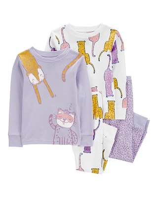 Baby 4-Piece Cat 100% Snug Fit Cotton Pyjamas