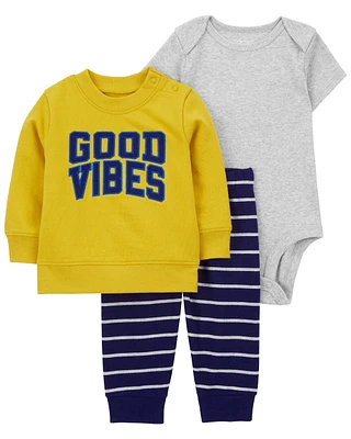 3-Piece Good Vibes Little Pullover Set