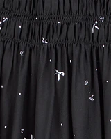 Kid Bow Print Maxi Skirt