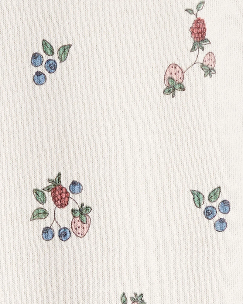 Kid Organic Cotton French Terry Sweatshirt Berry Blossom Print