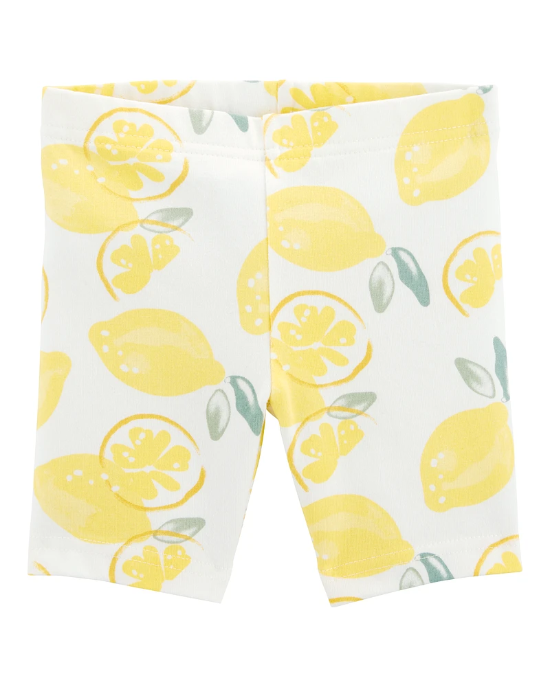 Toddler Lemon Print Bike Shorts