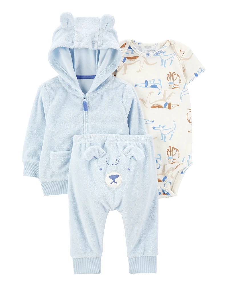 Baby 3-Piece Dog Little Jacket Set