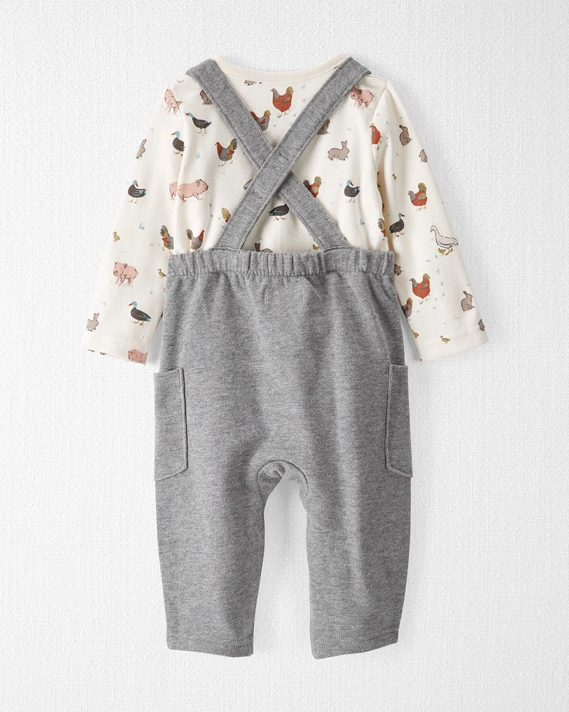 Baby Organic Cotton 2-Piece Overalls Set