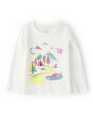 Toddler Mountain Scene Cotton Blend Graphic Tee