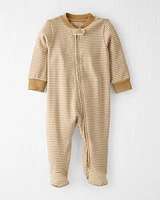 Baby Organic Cotton Rib Sleep & Play Pyjamas Stripes