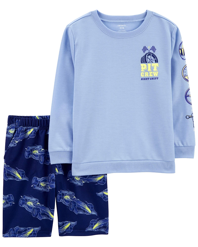 2-Piece Race Car Loose Fit Pajamas