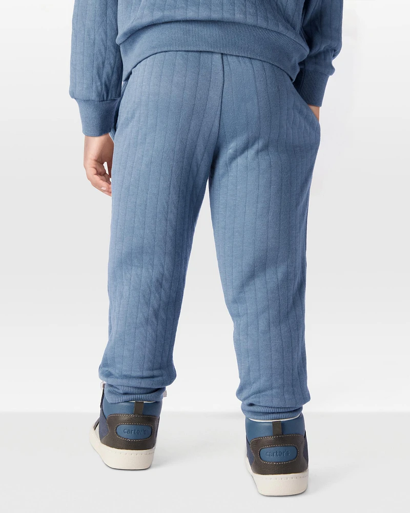Toddler Pull-On Quilted Joggers - Blue