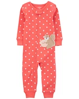 1-Piece Squirrel 100% Snug Fit Cotton Footless Pyjamas