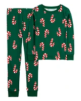 Kid 2-Piece Christmas Candy Cane 100% Snug Fit Cotton Pyjamas