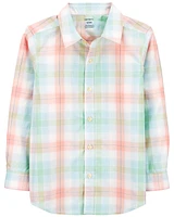 Kid Plaid Button-Front Shirt