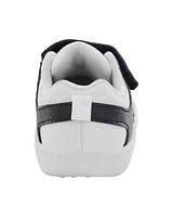 Baby Every Step® First Walker  Faux Leather Fashion Sneakers - White/Black