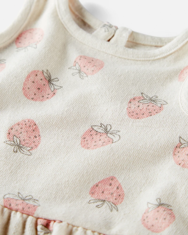 Baby Girl 2-Piece Strawberry-Print Set Made With Organic Cotton
