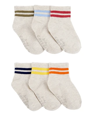 Toddler 6-Pack Striped Ankle Socks