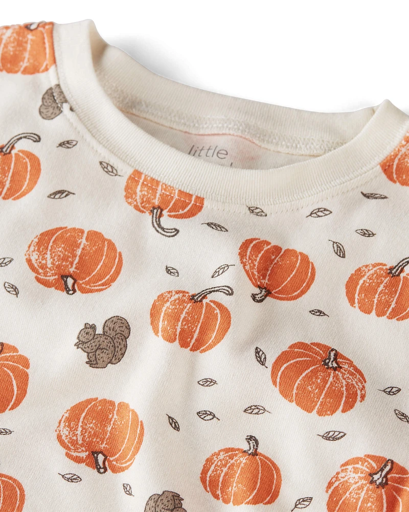 Kid Organic Cotton Pyjamas Set Harvest Pumpkins