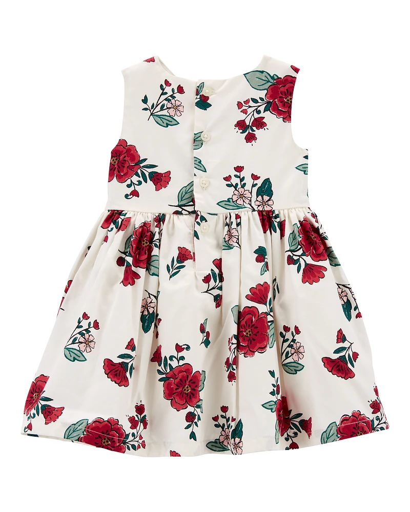 Baby Floral Sateen Holiday Dress