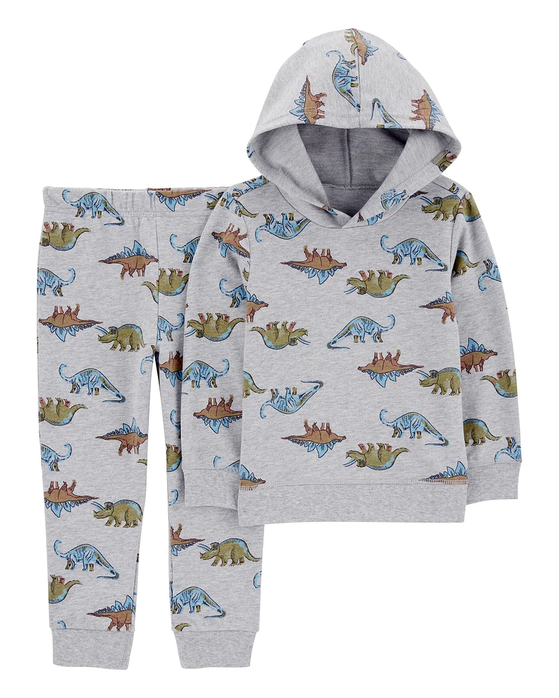 Baby 2-Piece Dino Hooded Pullover & Pants Set