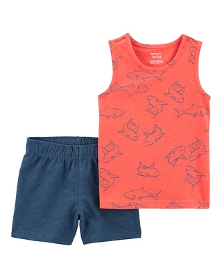 Baby 2-Piece Shark Tank & Pull-On Short Set