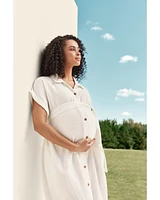 Adult Women's Maternity Midi Shirt Dress