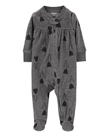 Baby Heart 2-Way Zip Fleece Footie Sleeper