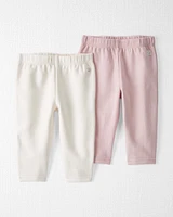 Baby 2-Pack Microfleece Leggings Made with Recycled Materials