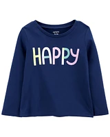 Toddler Happy Cotton Blend Peplum Tee