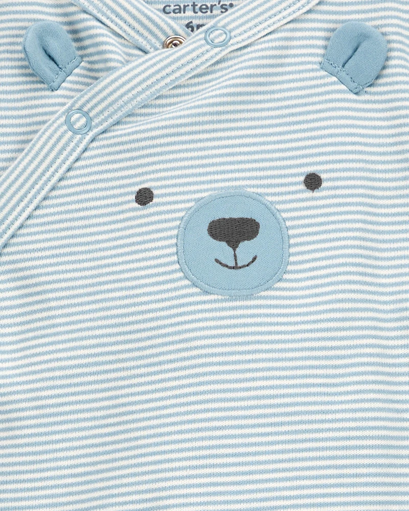 Bear Snap-Up Cotton Sleeper Pyjamas