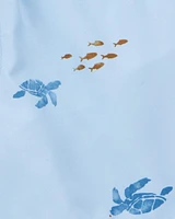 Toddler Sea Creatures Swim Trunks - Blue
