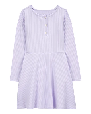 Kid Long-Sleeve Ribbed Dress