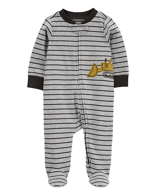 Baby Construction 2-Way Zip Cotton Blend Sleeper