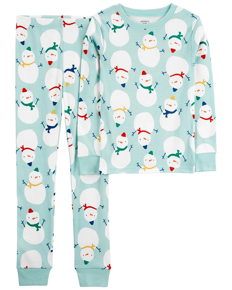 Kid 2-Piece Christmas Snowman 100% Snug Fit Cotton Pyjamas