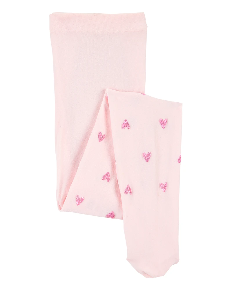 Toddler Heart Tights - Pink