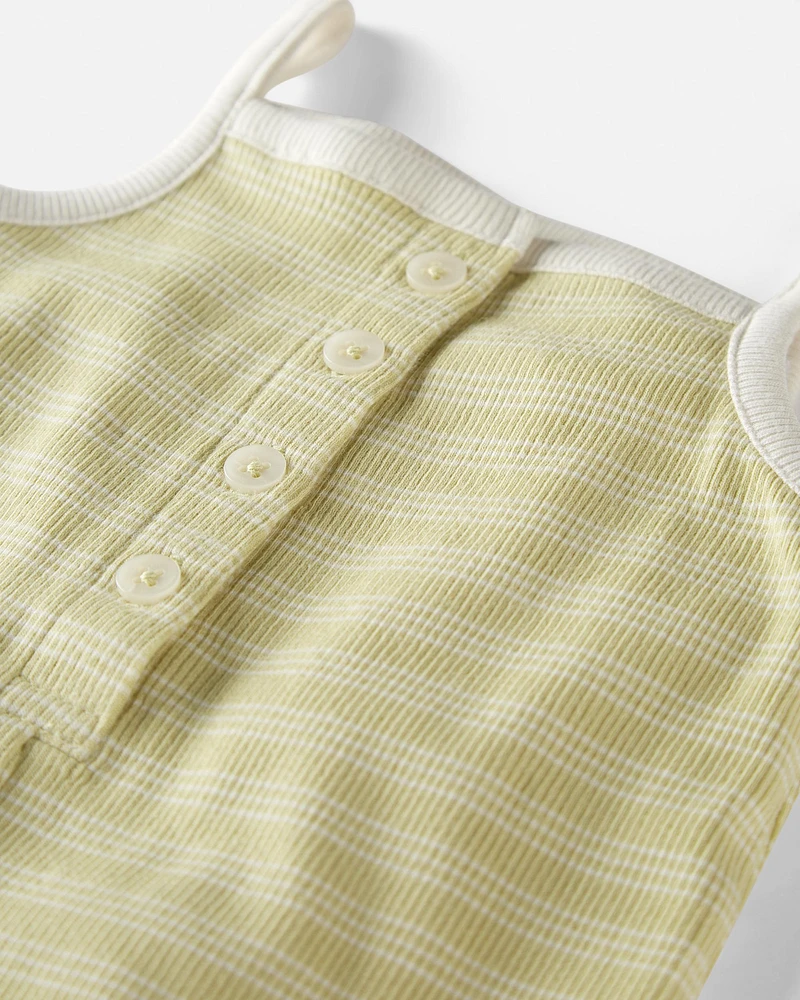 Baby Striped Organic Cotton Rib Romper