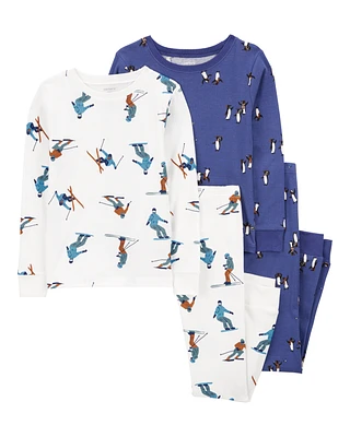 Kid 4-Piece Penguin 100% Snug Fit Cotton Pyjamas