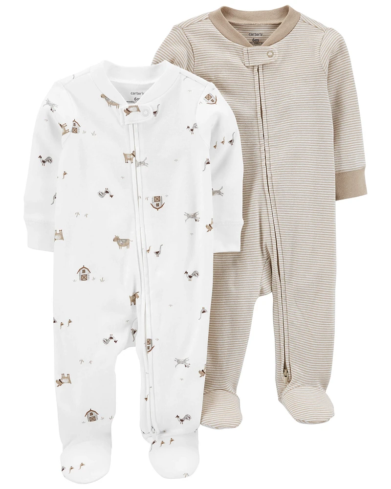 2-Pack Zip-Up Sleeper Pyjamas