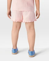 Toddler Ruffle Gauze Shorts - Pink