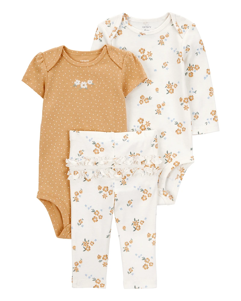 Baby 3-Piece Floral Little Character Set