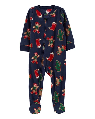 Baby 1-Piece  Gingerbread Fleece Footie Pyjamas