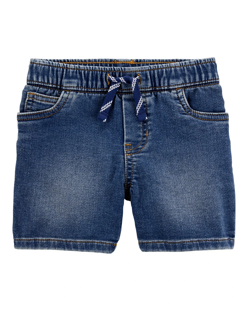 Toddler Pull-On Denim Shorts - Navy