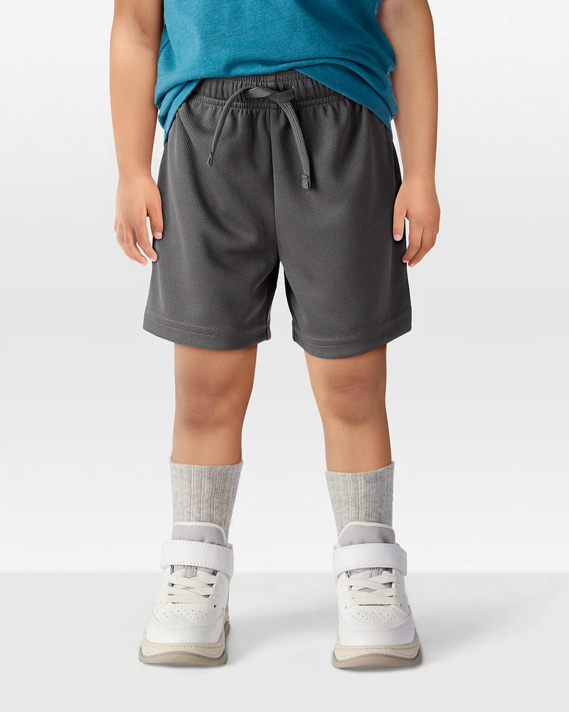 Toddler Boy Active Mesh Shorts - Grey