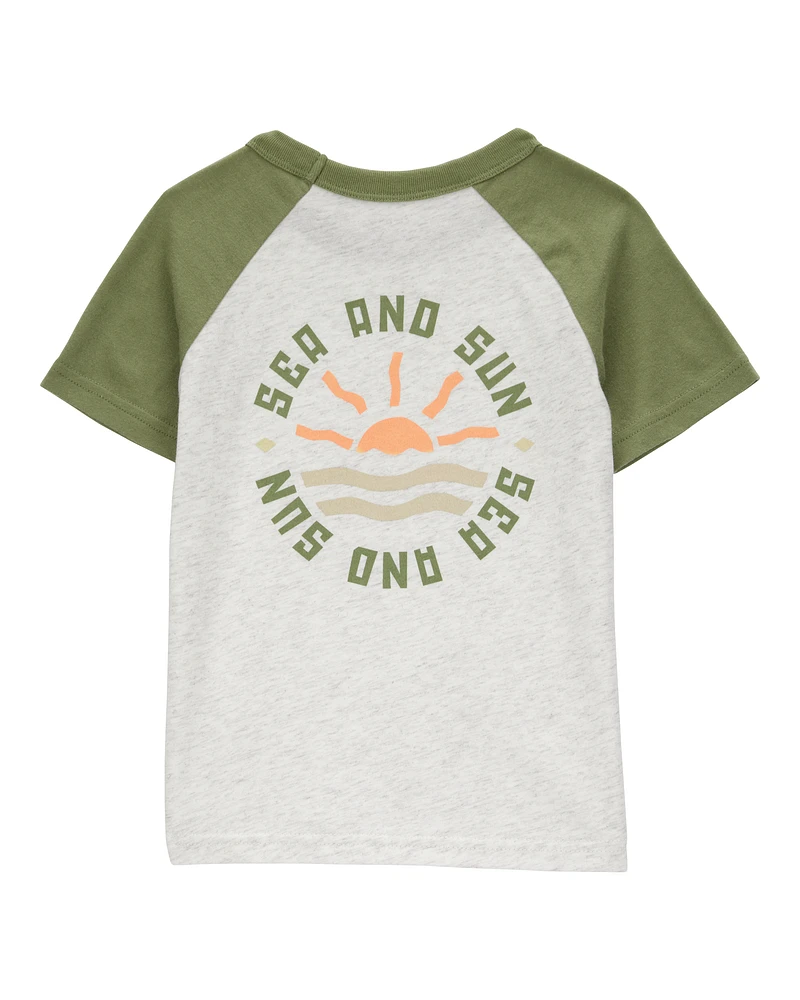 Toddler Tropical Cotton Blend Short-Sleeve Tee - Heather