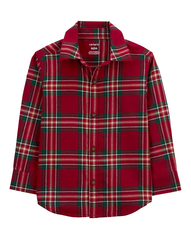 Toddler Plaid Twill Button-Down Shirt