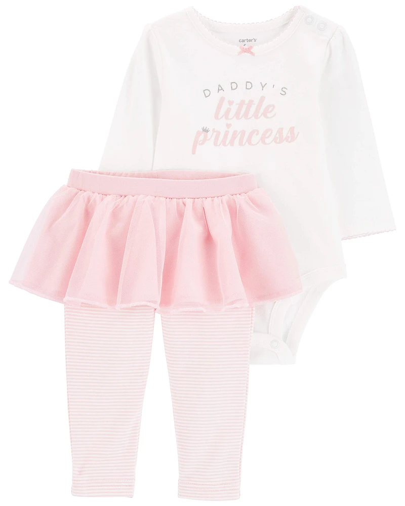 Baby 2-Piece Daddy's Princess Bodysuit & Tutu Pant Set